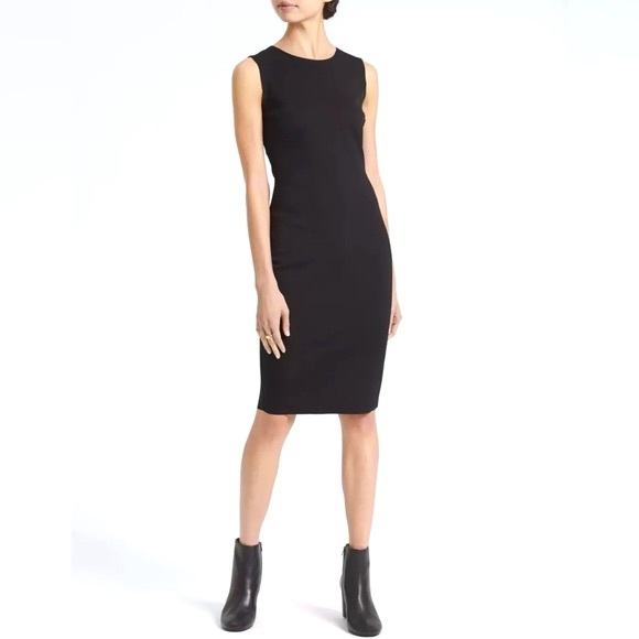 🛍️ BANANA REPUBLIC Wrinkle-Resistant Stretch Neoprene Sheath Dress - Size 12 - Picture 3 of 12